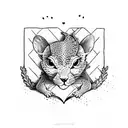 Leopard Gecko with a headband holding a heart tattoo design idea