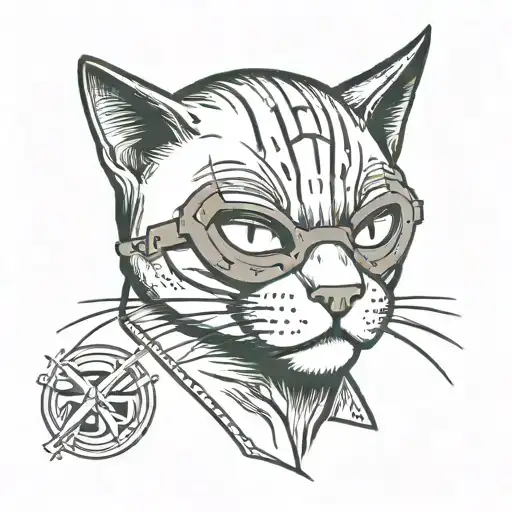 daredevil comic book style tattoo of a cat tattoo design idea