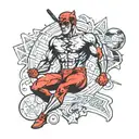daredevil comic book style tattoo design idea