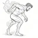 a hardworking man with burning emotions inside him but he always fails and falls down but he raises like a phonix  tattoo design idea
