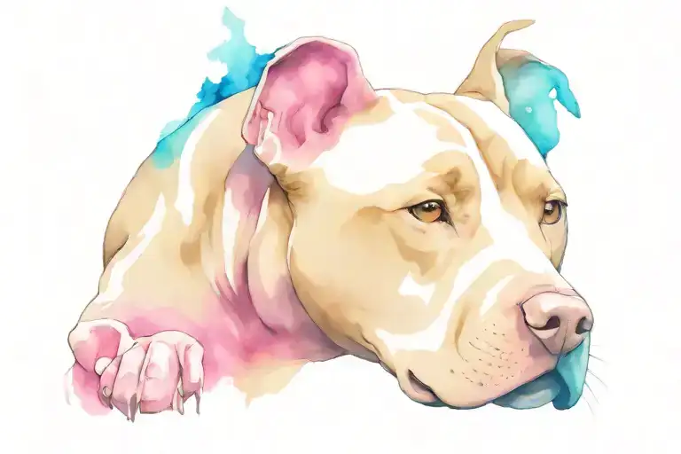 Pitbull face tattoo design idea