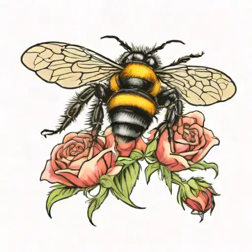 Lancashire Rose and Manchester Bee tattoo design idea