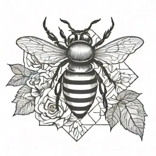 Lancashire Rose and Manchester Bee tattoo design idea