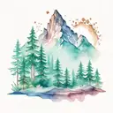mountain and forest tattoo design idea