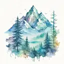 mountain and forest tattoo design idea