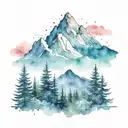 mountain and forest tattoo design idea