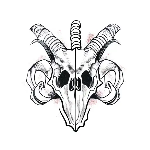 goat skull  tattoo design idea