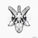 goat skull  tattoo design idea