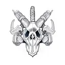 goat skull  tattoo design idea