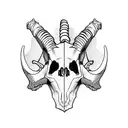 goat skull  tattoo design idea