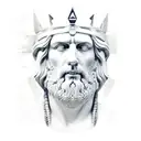 Incorporating Zeus's face into the design sounds captivating! We can create a composition where Zeus's face is the focal tattoo design idea