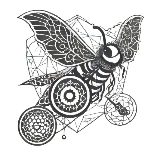 tennis racket and ball,evil eye,bee, om symbol tattoo design idea