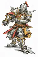 knight kneeling tattoo design idea