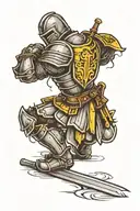 knight kneeling tattoo design idea