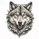 Angry wolf tattoo design idea