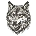 Angry wolf tattoo design idea