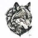 Angry wolf tattoo design idea