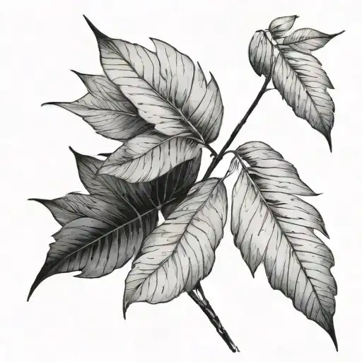 acacia leaf tattoo design idea