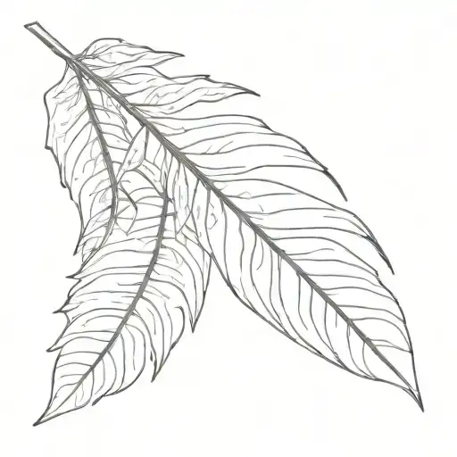 Acacia leaf with curvature tattoo design idea
