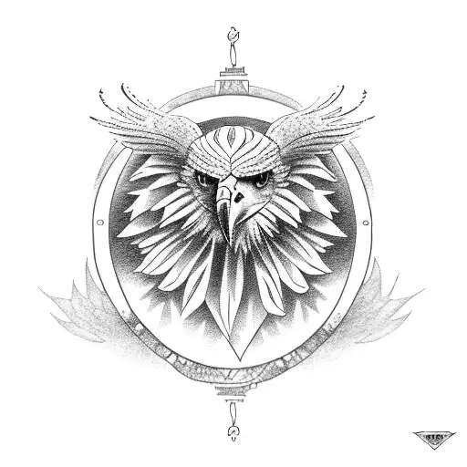A tattoo of a majestic eagle holding a microphone in its talons, symbolizing power and passion for music tattoo design idea