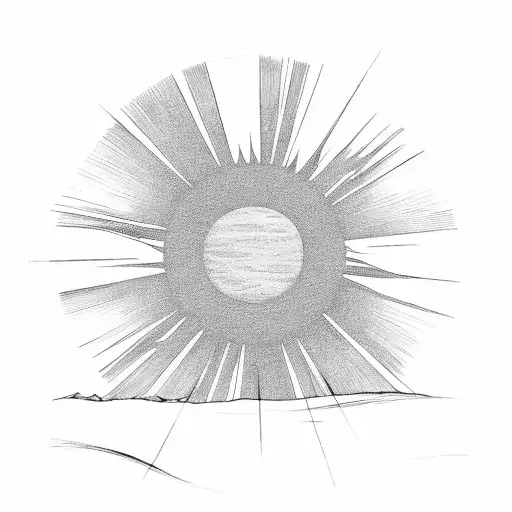 dawning sun in a wheat field tattoo design idea