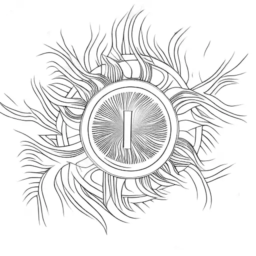 dawning sun in a wheat field tattoo design idea