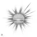 dawning sun in a wheat field tattoo design idea