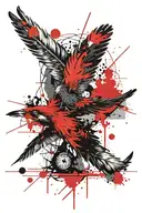 falling feathers tattoo design idea