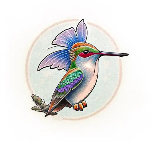 colibri combinado flor de cempasuchil tattoo design idea