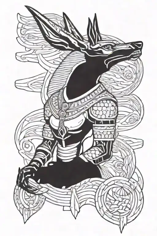 ANUBIS WITH SCALES tattoo design idea