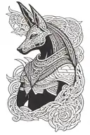 ANUBIS WITH SCALES tattoo design idea