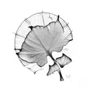 ginkgo tree leaf  tattoo design idea