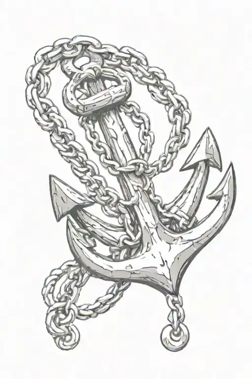 Anchor & chain tattoo design idea