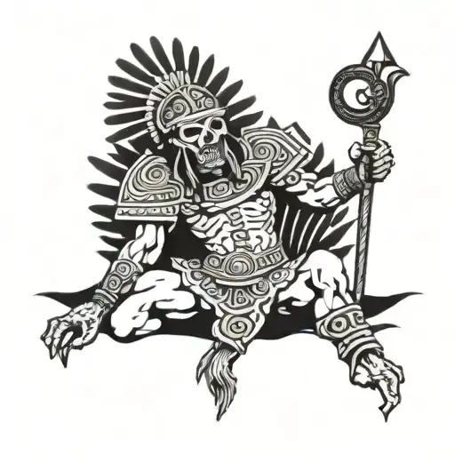 aztec god of death tattoo design idea