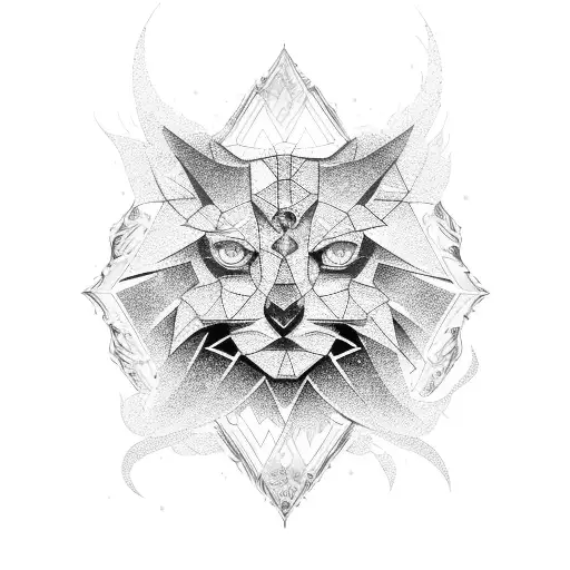 crystal moon tattoo design idea