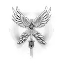 holy cross wings tattoo design idea