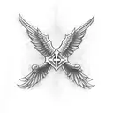 holy cross wings tattoo design idea