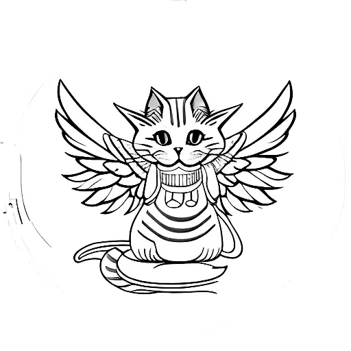 Angel Cat tattoo design idea