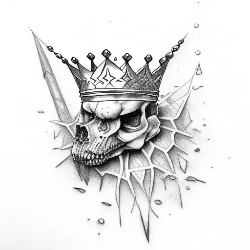 The number 31 below a 3-spiked crown tattoo design idea