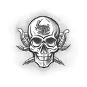 skull with Scorpion  tattoo design idea