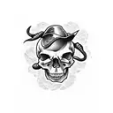 skull with Scorpion  tattoo design idea