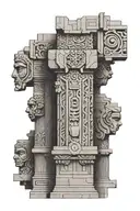 Pillars of Persepolis with soldier  tattoo design idea