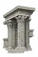 Pillars of Persepolis with soldier  tattoo design idea