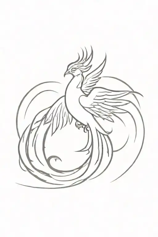 Phoenix in Flames tattoo design idea