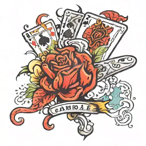 lifes a gamble style inspired tattoo design idea