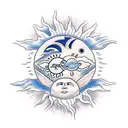 Sun and Moon tattoo design idea