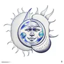 Sun and Moon tattoo design idea
