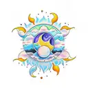 Sun and Moon tattoo design idea