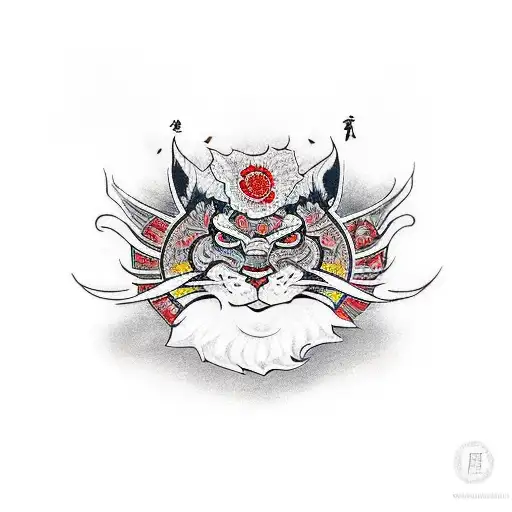 катана с ножнами на грудь с фоном и кровью tattoo design idea