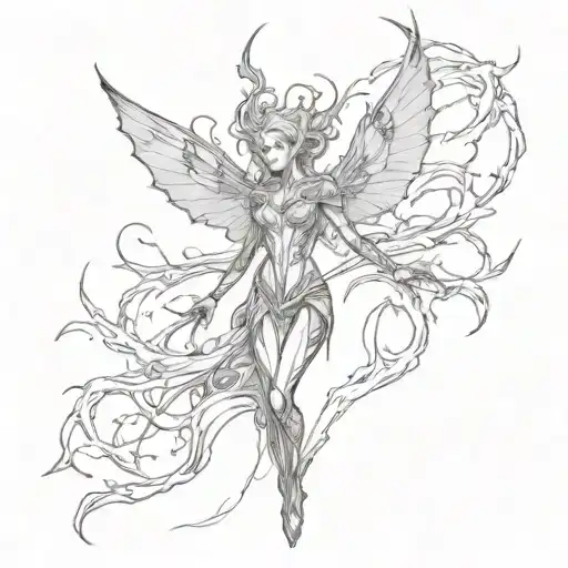 dark banshee tattoo design idea